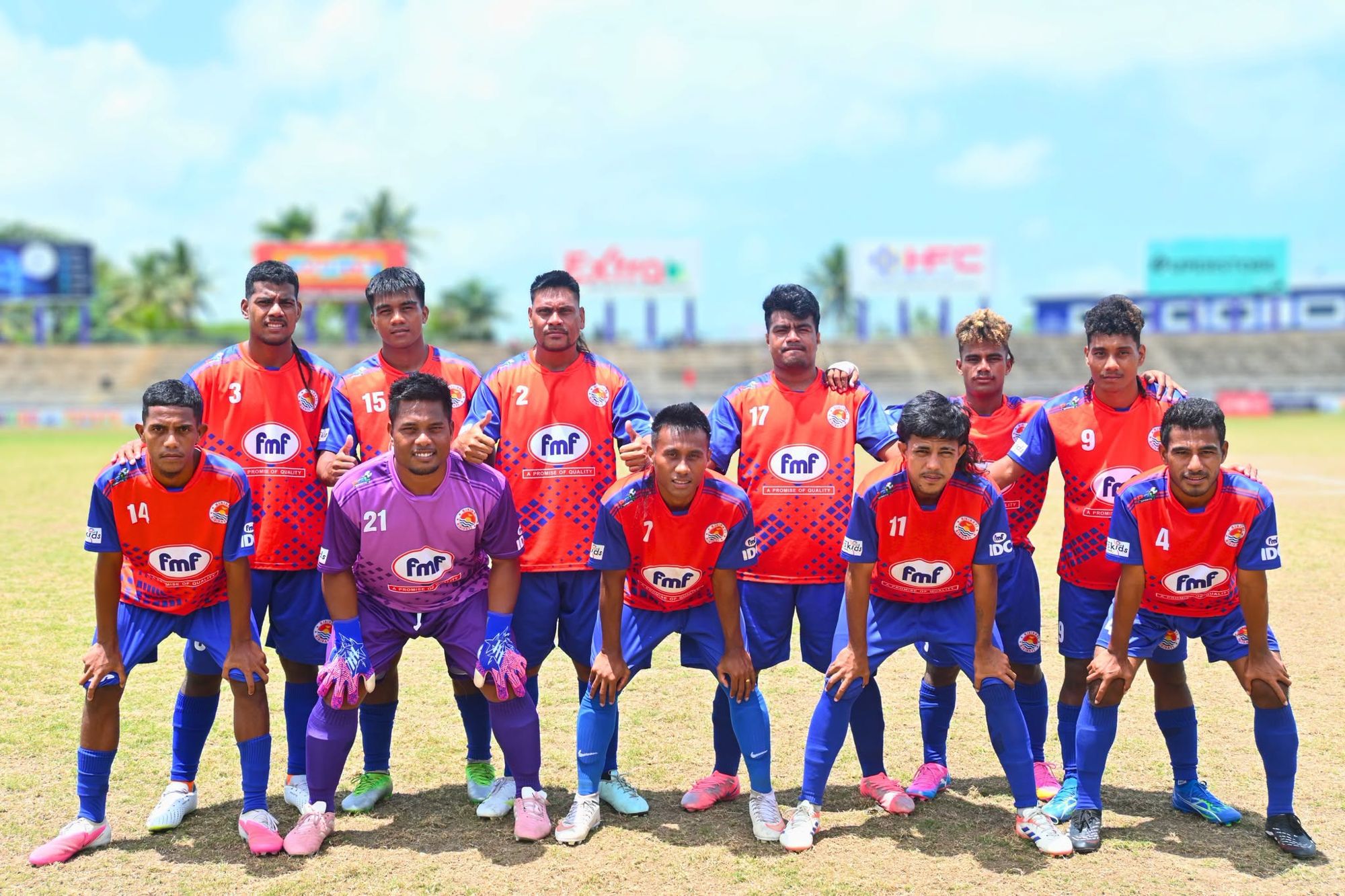The Kiribati starting eleven in Suva